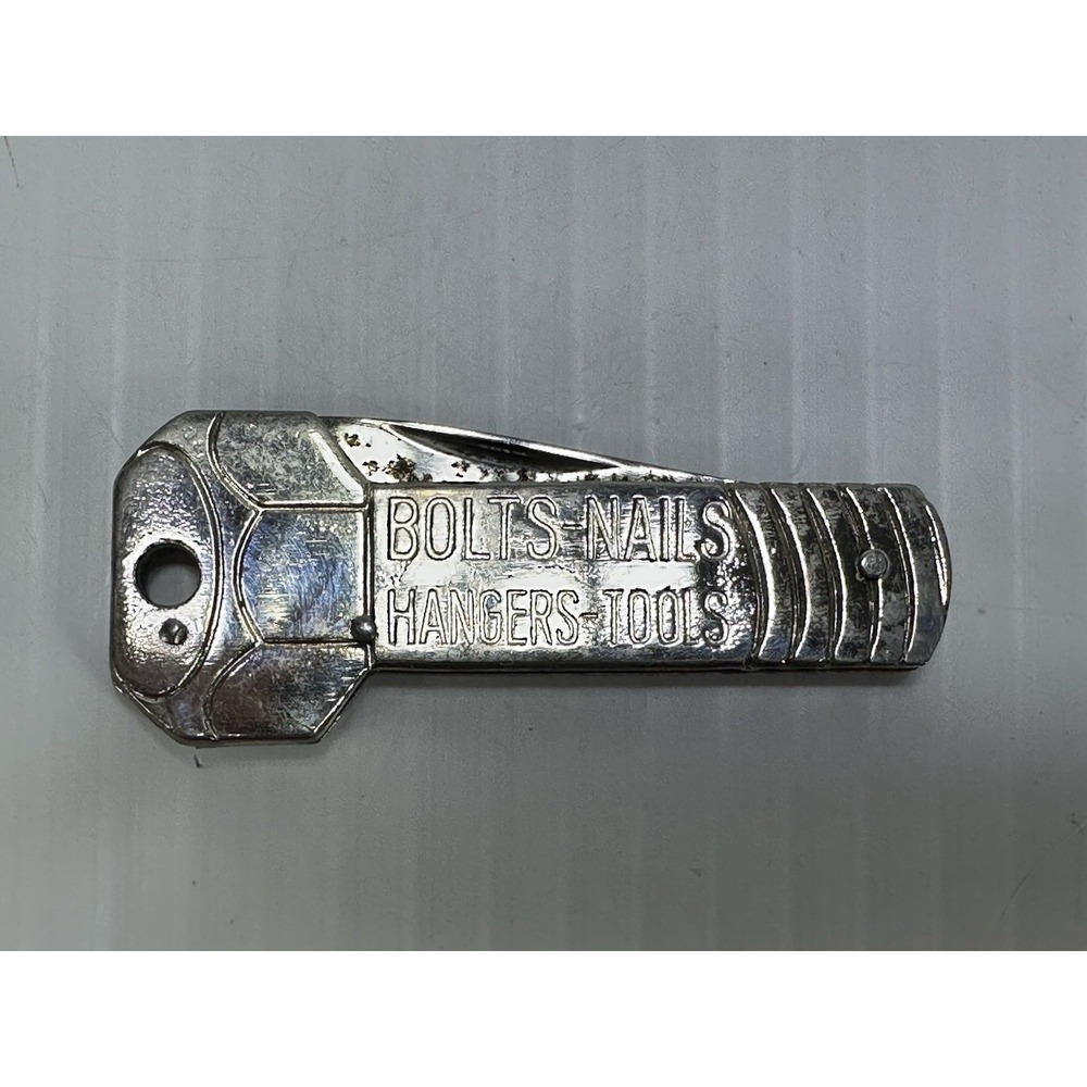 Vintage Abco Hardware Advertising Key Ring Knife Bolt Design Made‎ In Italy